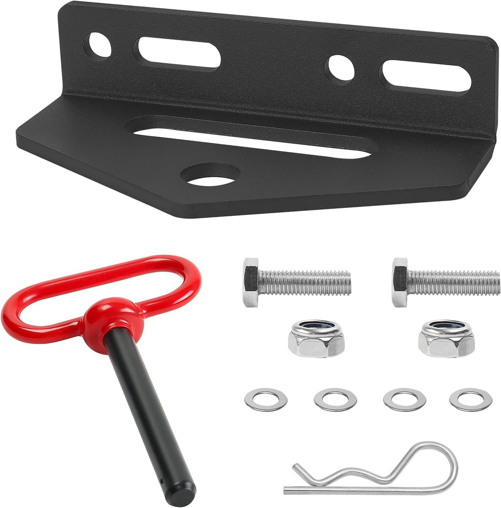 Universal Heavy Duty Zero Turn Trailer Hitch and 1/2'' Hitch Pin，5mm Thick Carbon Steel Lawn Mower Trailer Hitch,Lawn Tractor Hitch with Mounting Kit(2 Carriage Bolt,2 Nuts,1R-Clip)