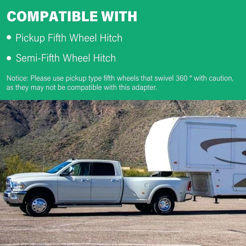 Fifth Wheel Gooseneck Hitch Adapter, Kingpin to 2-5/16'' Gooseneck Ball Adapter for RV Truck Pickup Trailer, 30000lbs Max Load Capacity