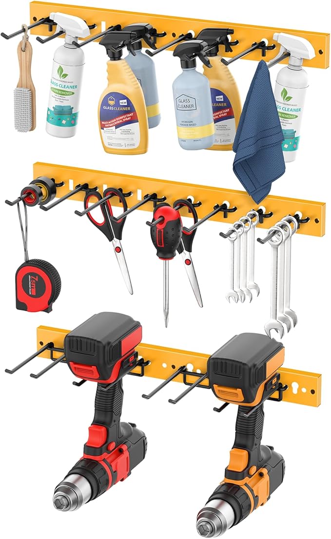 CCCEI 3 Modular Pegboard Strip Storage, Metal Peg Slat Wall Mount by CCCEI