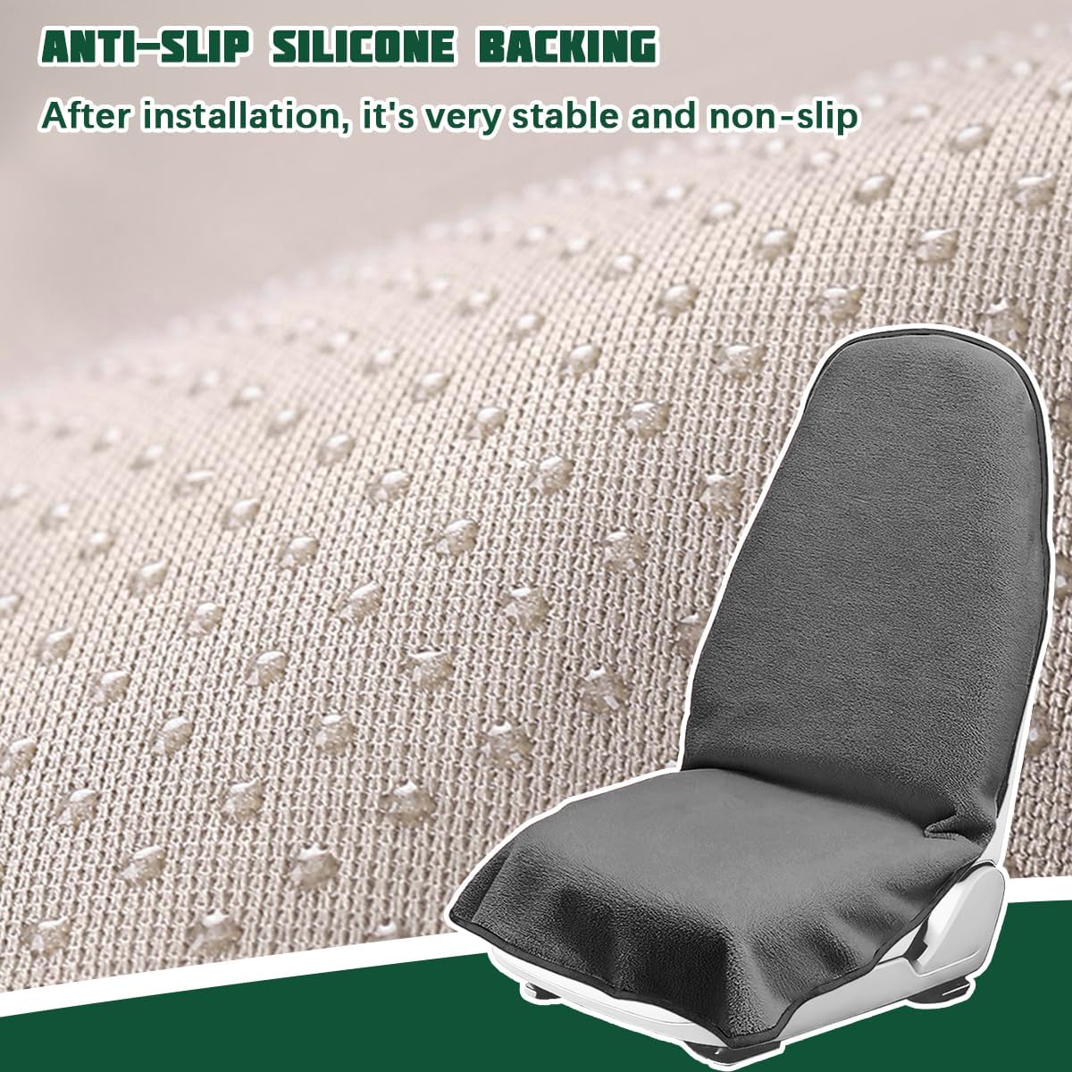Waterproof Car Towel Seat Cover, Non-Slip Soft Vehicle Sweat Towel Protector, Machine Washable Automotive Front Seat Sweating Cover Accessories, Universal for SUV Trucks (Gray)