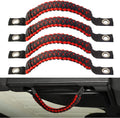 4 x Paracord Grab Handles Compatible with Wrangler JK JKU JL JLU JT Accessories Universal Roll Bar Grab Handles Replacement for Wrangler Grip Handle (Red)
