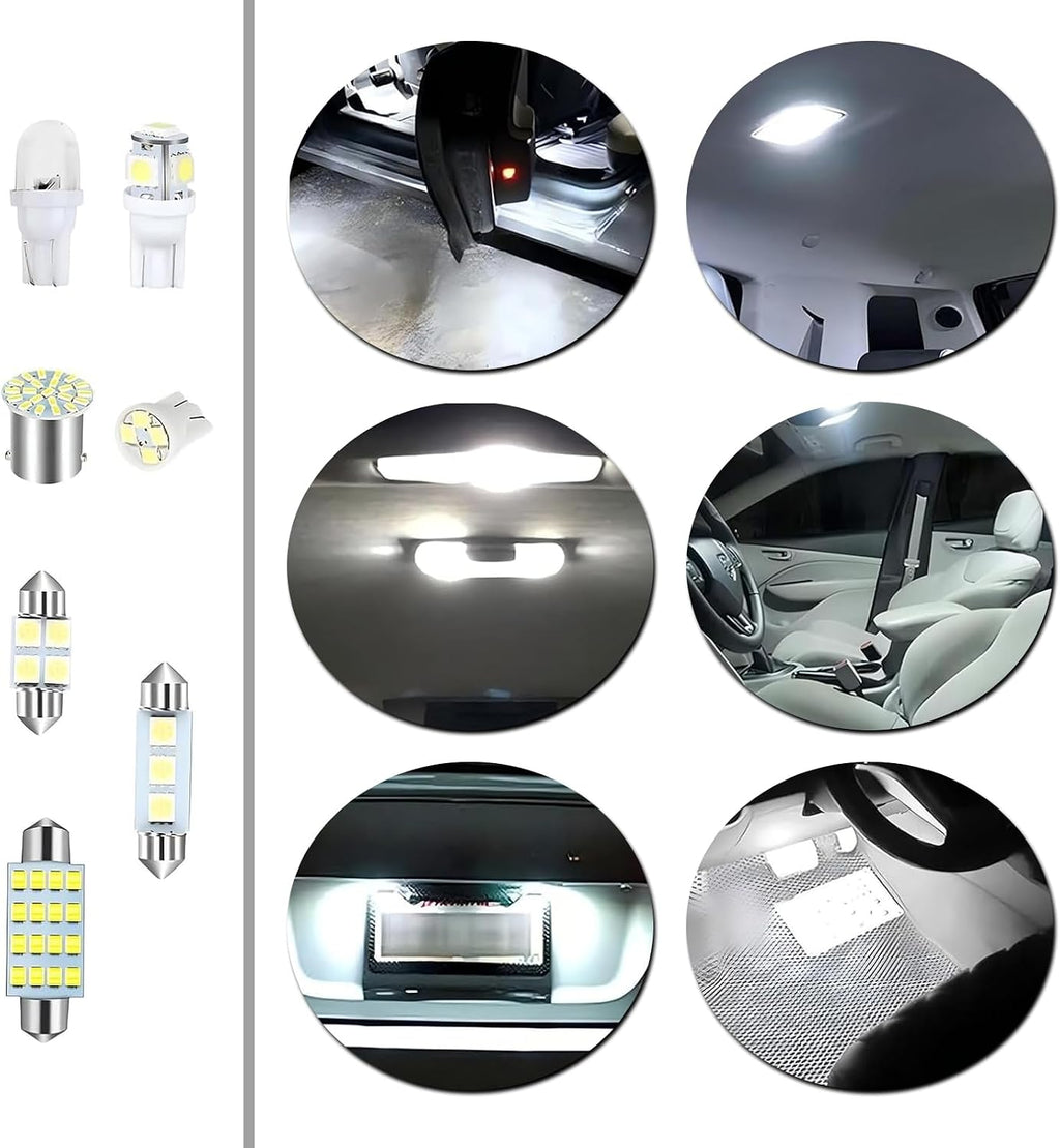 WZP 42PCS Car Interior LED Light Combination Set, T10 31mm 36mm 41mm LED Bulbs, Wide Angle Super Bright Light Bulb for Brake, Reading, License Plate, Map, Parking Lights (White)