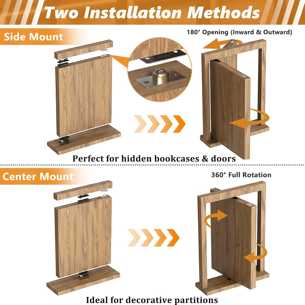 hidden door pivot hinge, 570lbs load capacity heavy, package contents