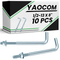 yaocom 10 pcs j bolt galvanized anchor bolts, main product view