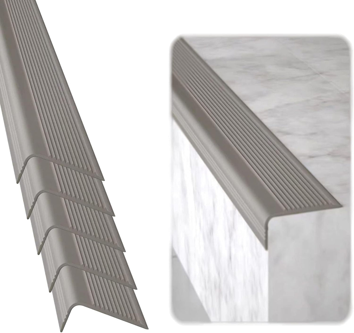 Rubber Bond Stair Edge Protector 36x2x1 inch Anti-Slip Stair Corner Trim Rubber