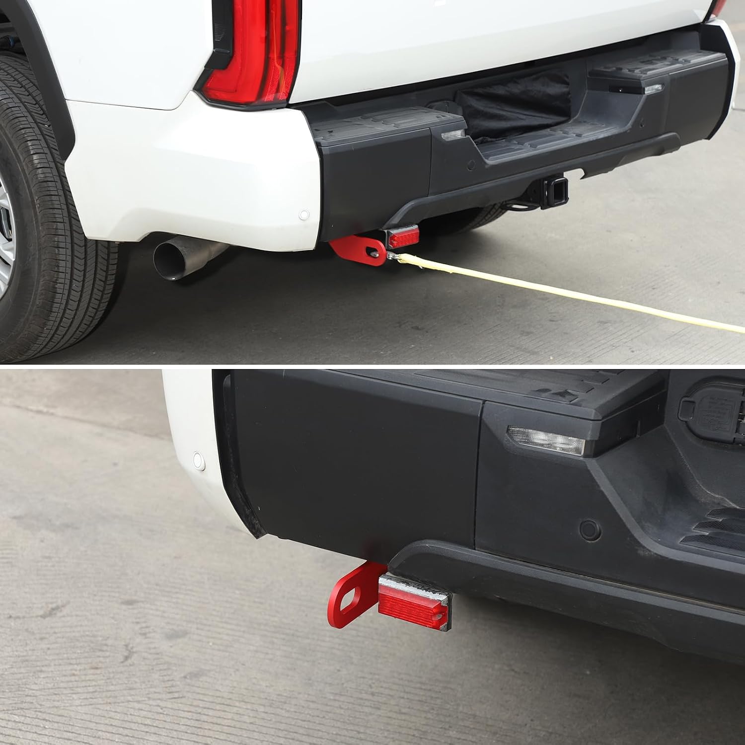 Car Tow Hook Tow Hitch Compatible with Toyot@ Tundra 2022-2026，Carbon Steel Rear Bumper Tow Hitch Recovery Point Tow Hook Receiver Tow Point Kit Accessories 1PCS(Red)