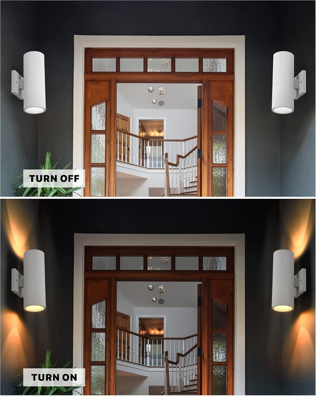 ken & ricky cylinder outdoor wall sconce lights,up, side view