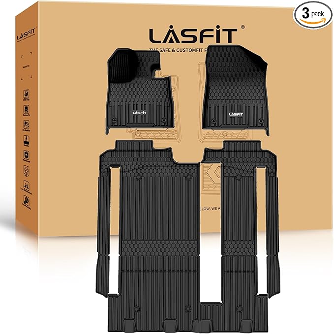 LASFIT Floor Mats for Toyota Sienna 8 Seats 2021-2024 2025 All Weather TPE by LASFIT