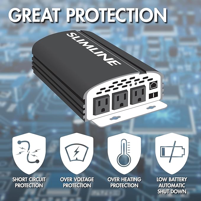 Wagan EL3724 2000W Slim Line AC to DC Power Inverter 2000W TrueRated Continuous - Image 5