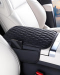 ESKONKE [Upgraded] Car Center Console Cover with 2 Storage Bags - Premium Nappa Leather Armrest Cover, Scratch & Wear Resistant, Waterproof Car Interior Accessories (Black)