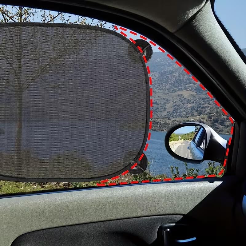 5pcs Car Sunshade Set, 4 Car Side Window Sunshades and 1 Car Rear Window Sunshade, Universally Applicable, Portable Installation Sunshade Curtains