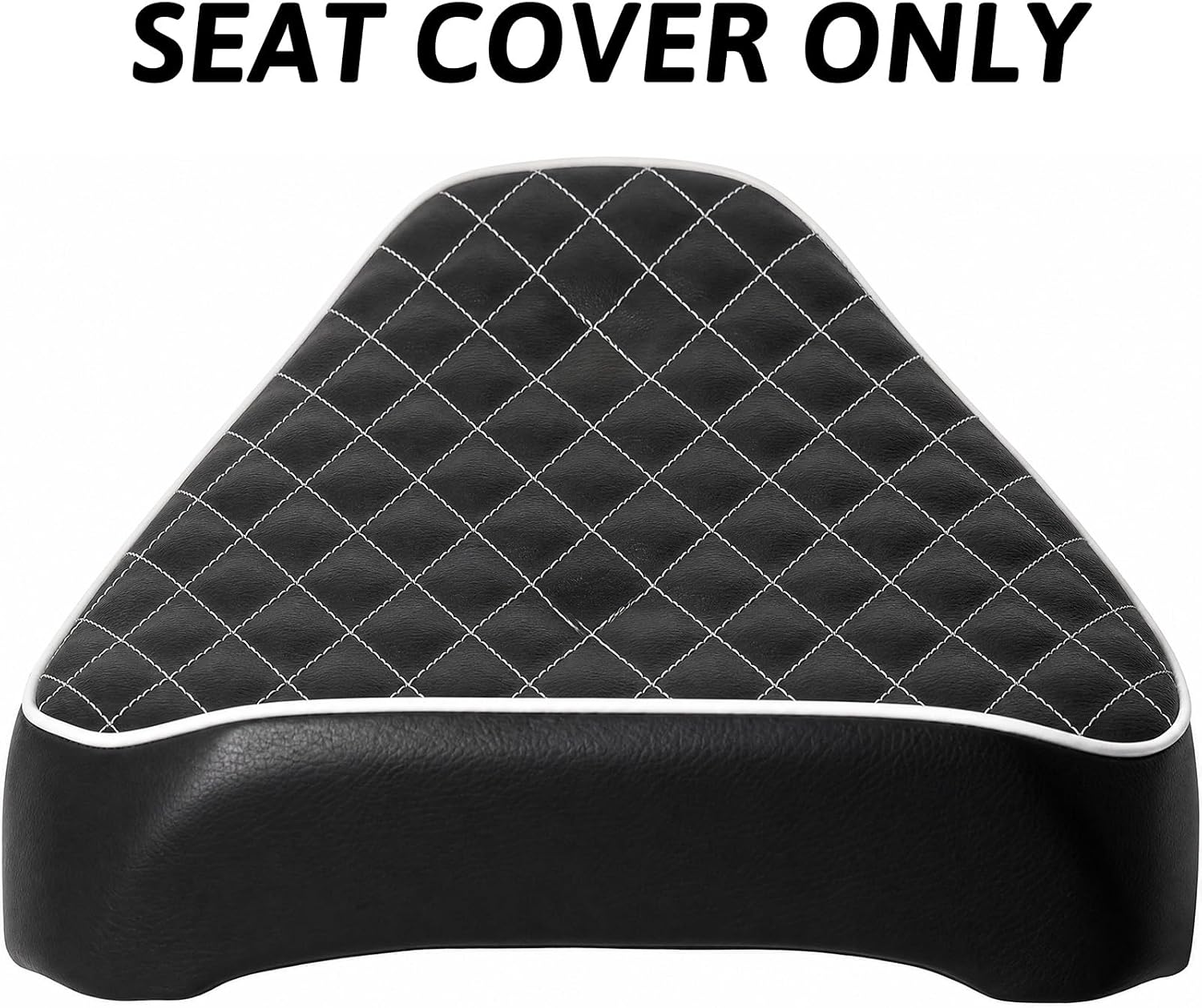 JMCHstore Mini Bike Seat Cover 15'' Diamond Stitch Retro for Baja Warrior WR65, Mini Baja, Baja Heat, Baja Carbon 6.5 196cc HT65 MB165 Trail Bike Cushion Replacement Parts (White)