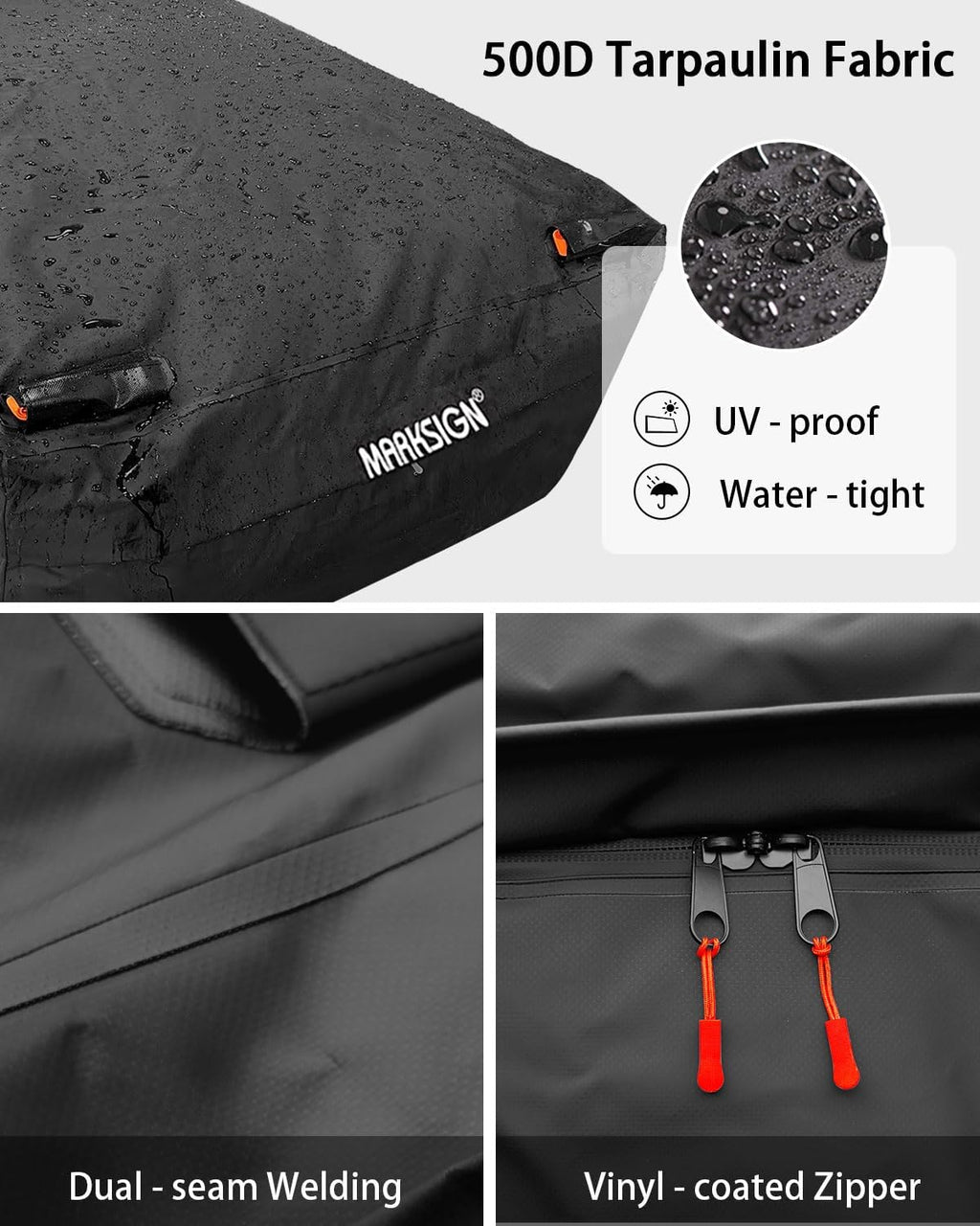 Truck Bed Cargo Bag, 26 Cubic Feet 100% Waterproof Cargo Bag for Truck Bed, Heavy Duty Pickup Storage Bag Fits Any Truck Size with Built-in 4 Tie Down Straps, Packing Bag (51''x40''x22'')