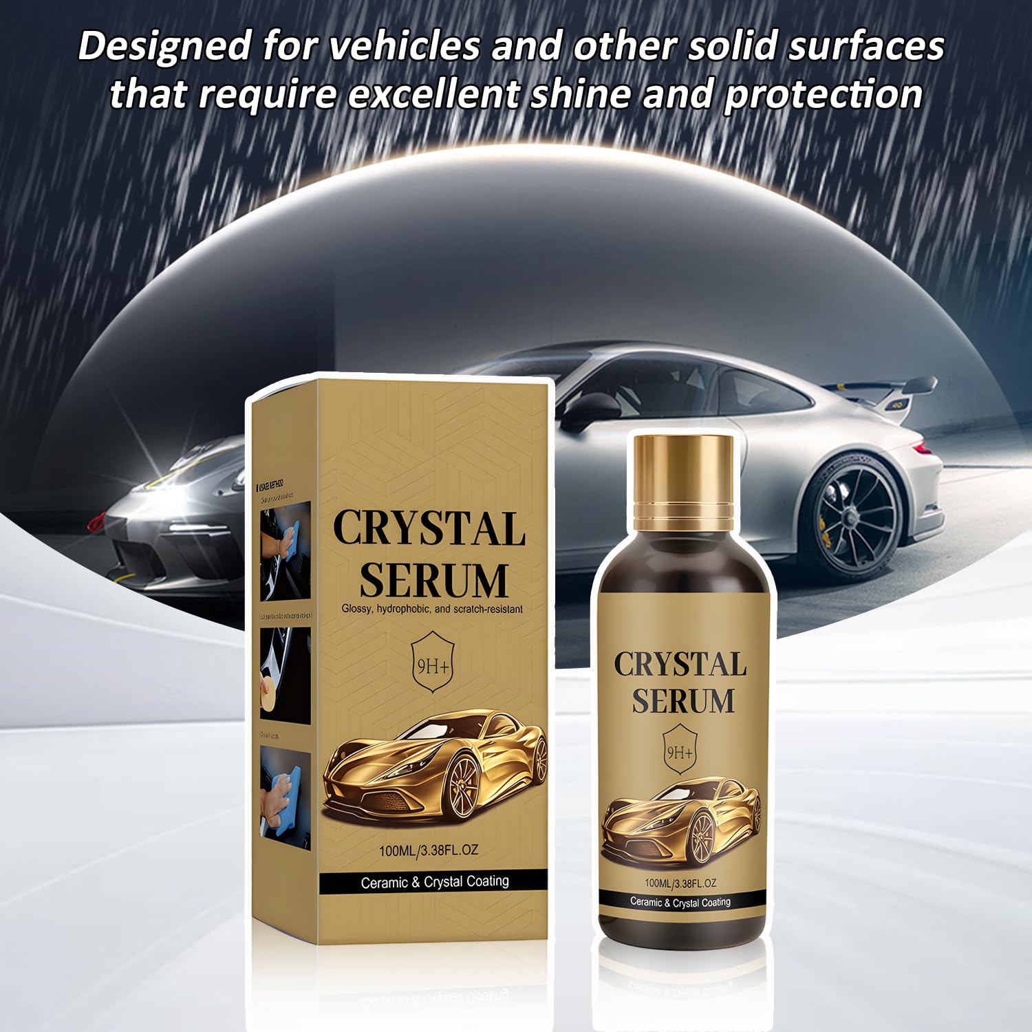 100ML PTZ Crystal Serum Advanced Graphene Ceramic Coating for Cars, 9H Hardness, 2PCS Set, Super Hydrophobic Anti-Scratch UV Protection for Vehicle Exterior