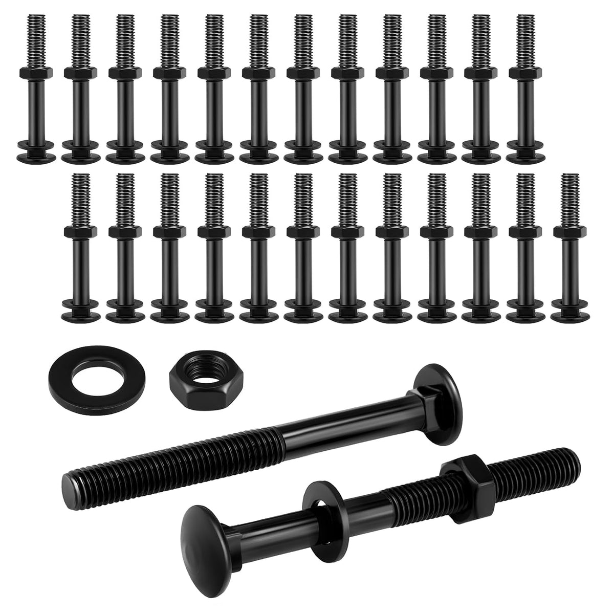 zonon 24 sets carriage bolt, black, 1/2 x, main product view