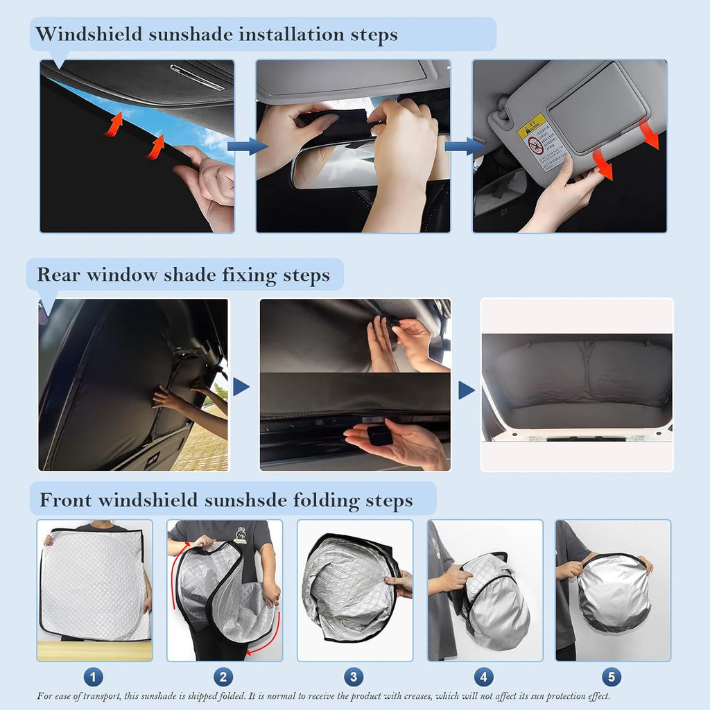 KMF 8pcs Full Sun Shades Custom for Toyota Sienna 2013-2018 Accessories, Sienna Sunshade Car Window Covers for Windshield Side Rear, Sun Visor UV Block and Blackout Privacy for Camping Outdoor