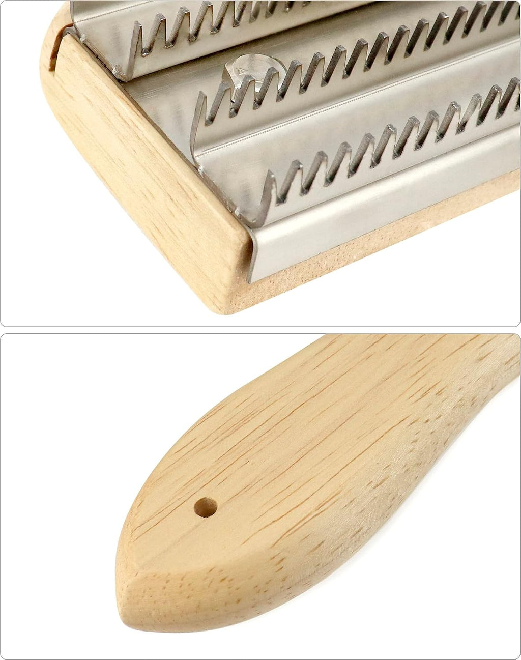 QWORK Buffing Wheel Rake – 7-7/8" L x 4 3/4" W Effortlessly Remove Residual Compounds and Metal from Buffing Wheels and Airway Buffing Pads, Stainless Steel Polishing Rake