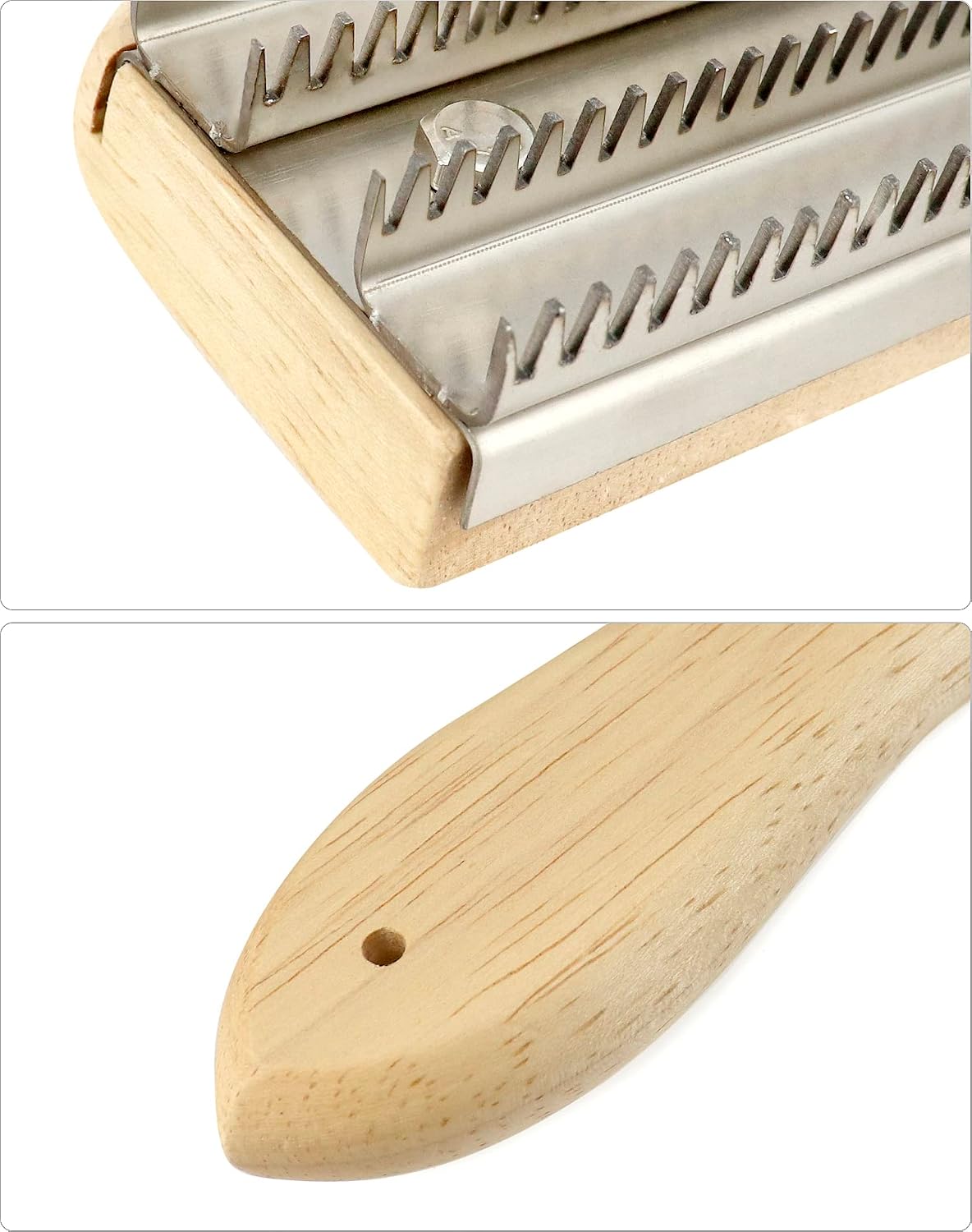 QWORK Buffing Wheel Rake – 7-7/8" L x 4 3/4" W Effortlessly Remove Residual Compounds and Metal from Buffing Wheels and Airway Buffing Pads, Stainless Steel Polishing Rake