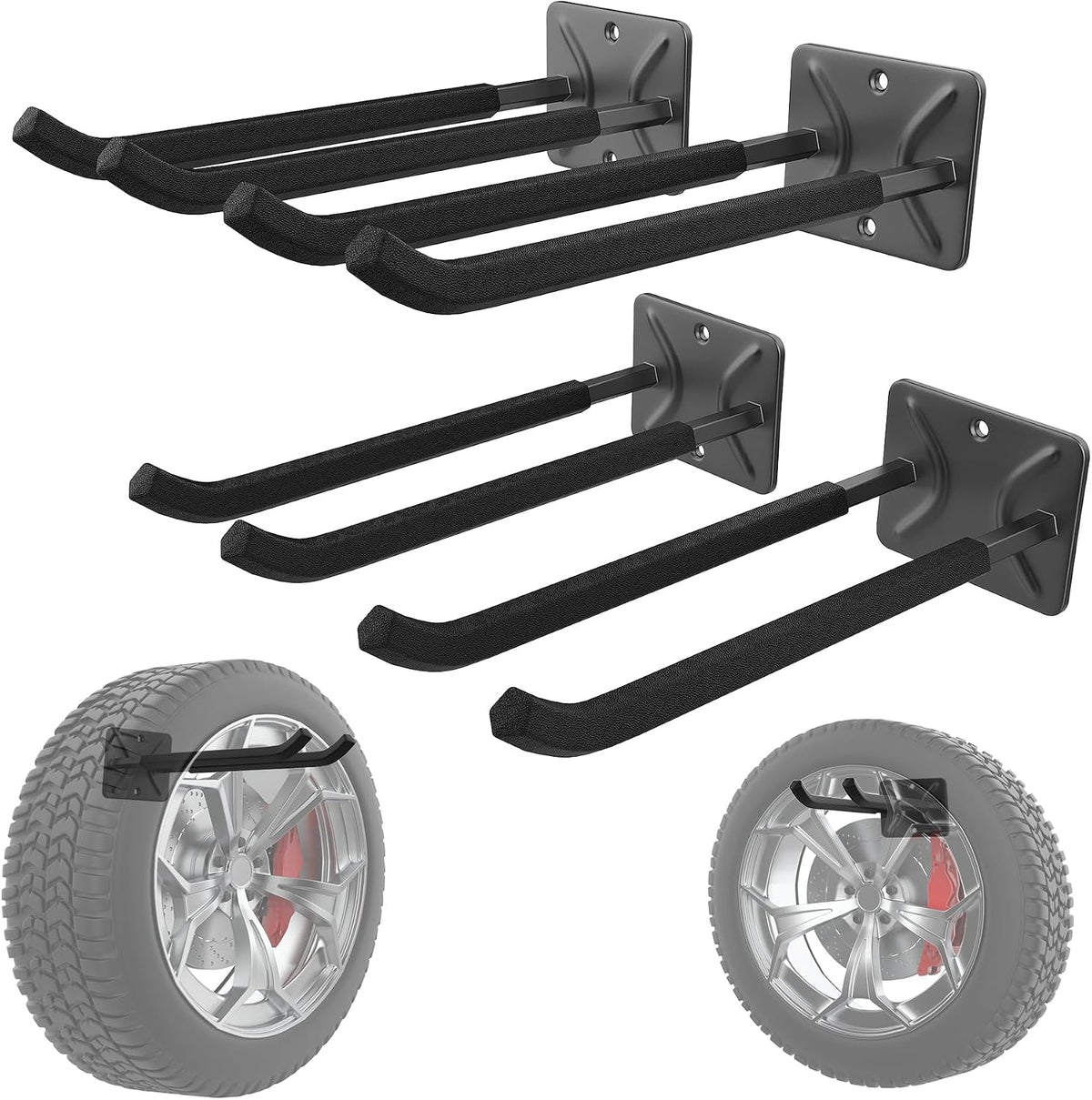 walmann wall mount garage hooks, 12-inch tool hooks, main product view
