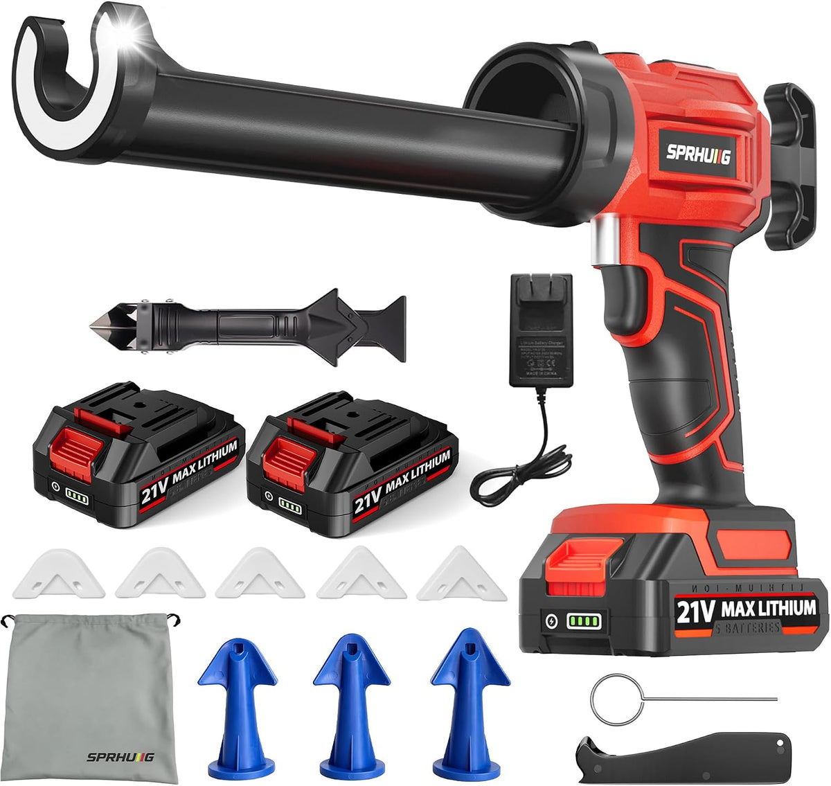 cordless electric caulking gun automatic battery powered caulk, main product view