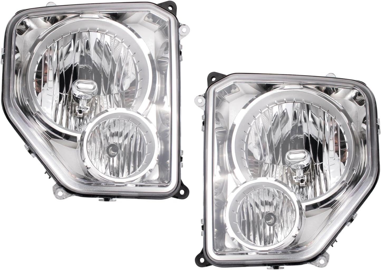 TRQ Headlight Set for 2008-2012 Jeep Liberty | for 2008-2012 Jeep Liberty with Fog Lights