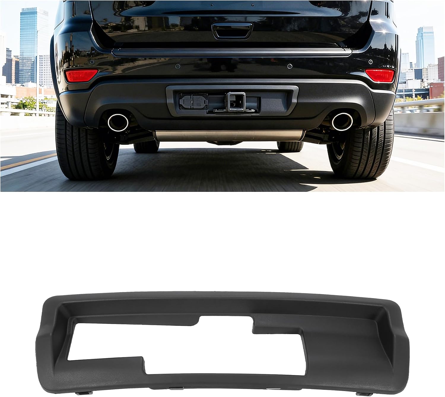 ALMULOO Rear Trailer Hitch Panel Bezel Cover Compatible with 2011-2021 Jeep Grand Cherokee & 2022 Grand Cherokee WK CH1137103 68111636AA 68078273AA Black