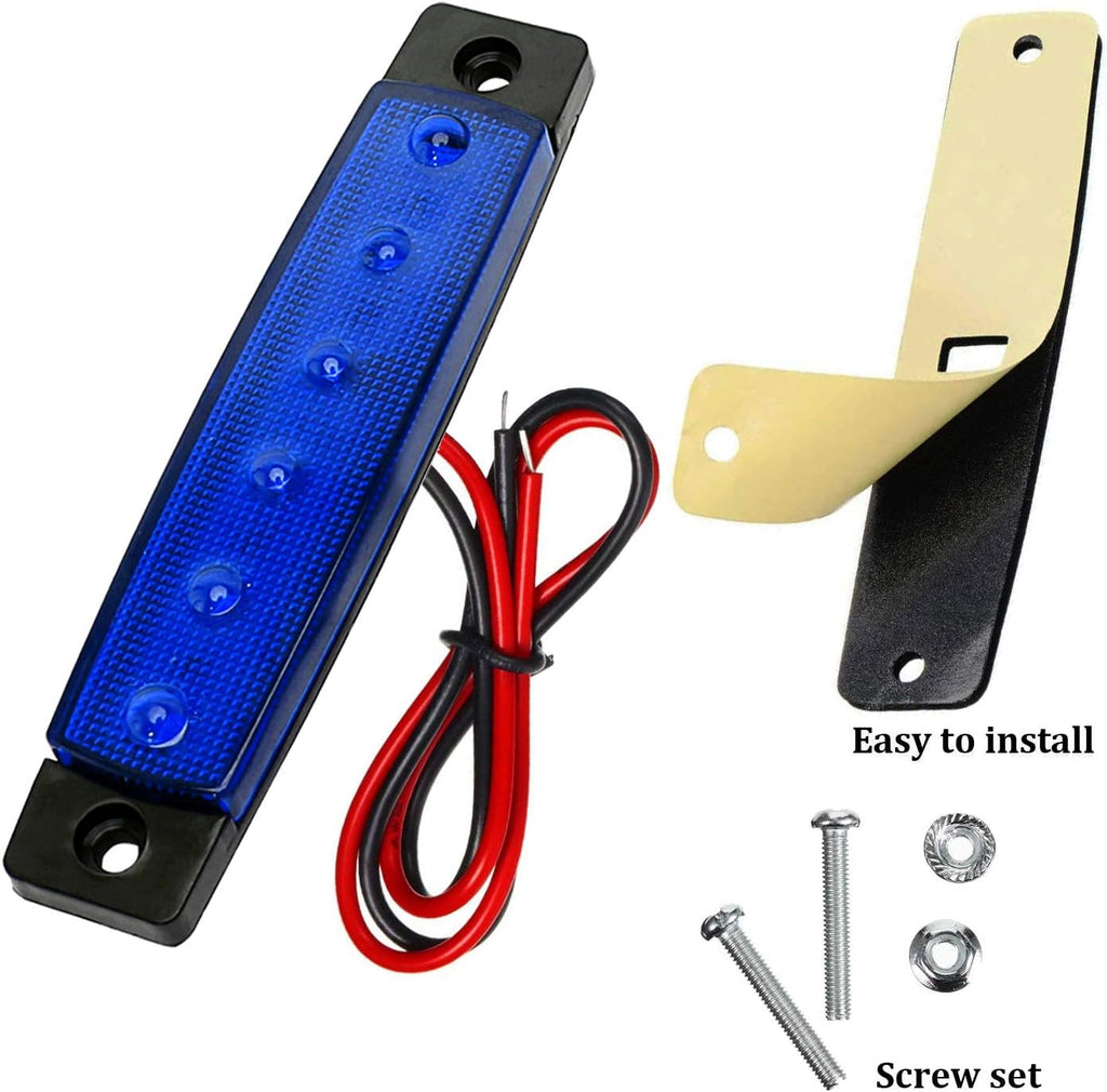 10 Pack LED Rock Strip Lights Waterproof Exterior Interior Lights Car Underglow Wheel Fender Well Lighting Kits for Golf Cart Jeep Wangler Offroad Truck Ford RV UTV ATV RZR Snowmobile (Blue)