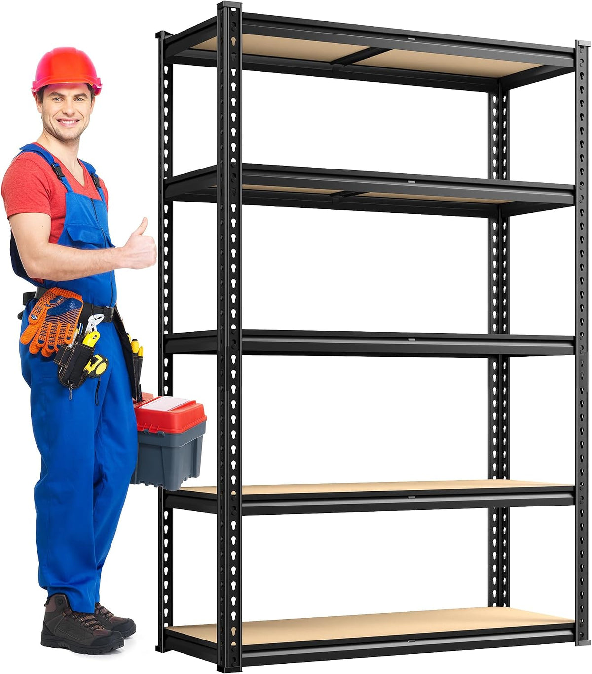 REIBII 2020LBS Storage Shelves 5 Tier Garage Shelving Heavy Duty Adjustable