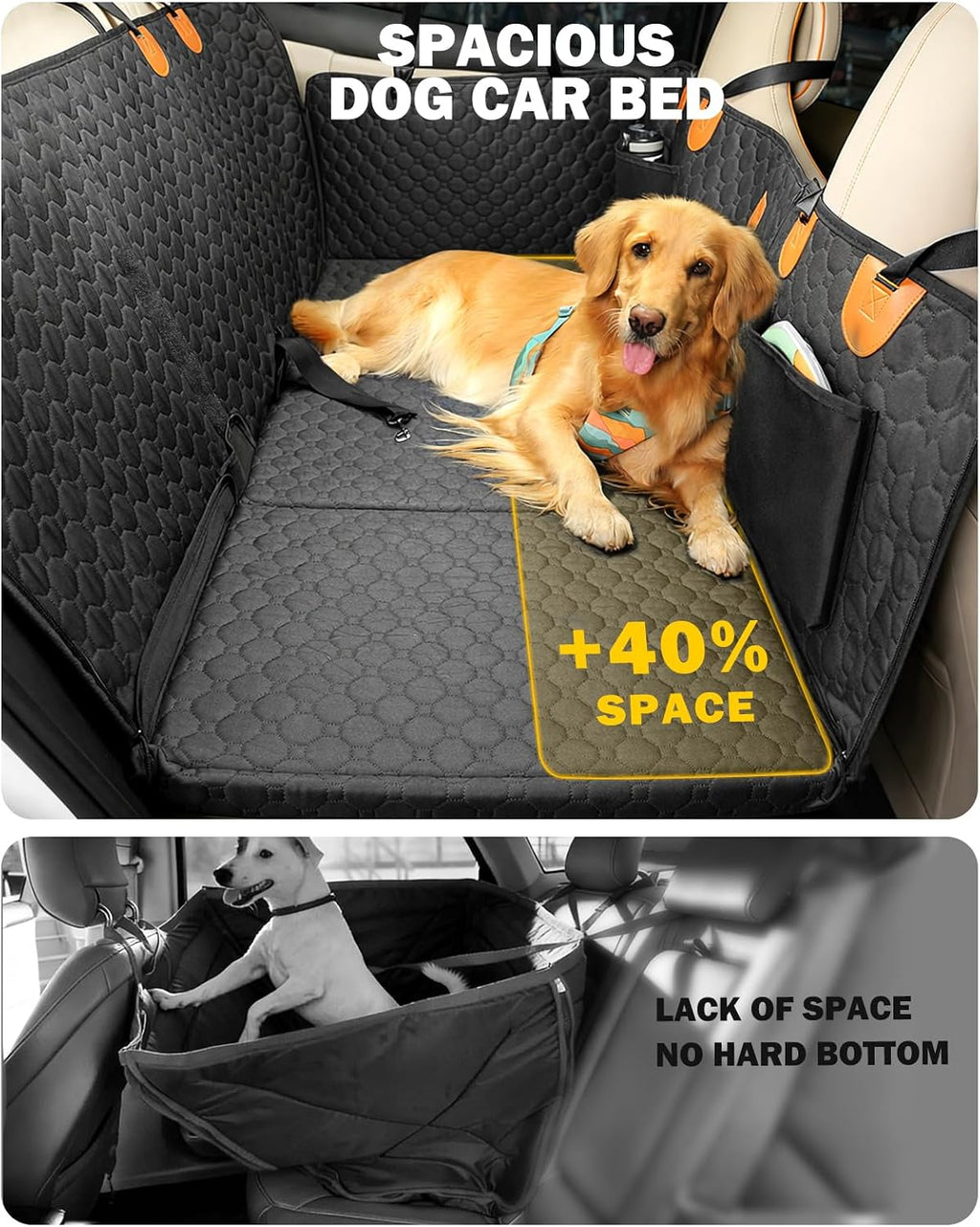 back seat extender for dogs, waterproof dog car shown in use