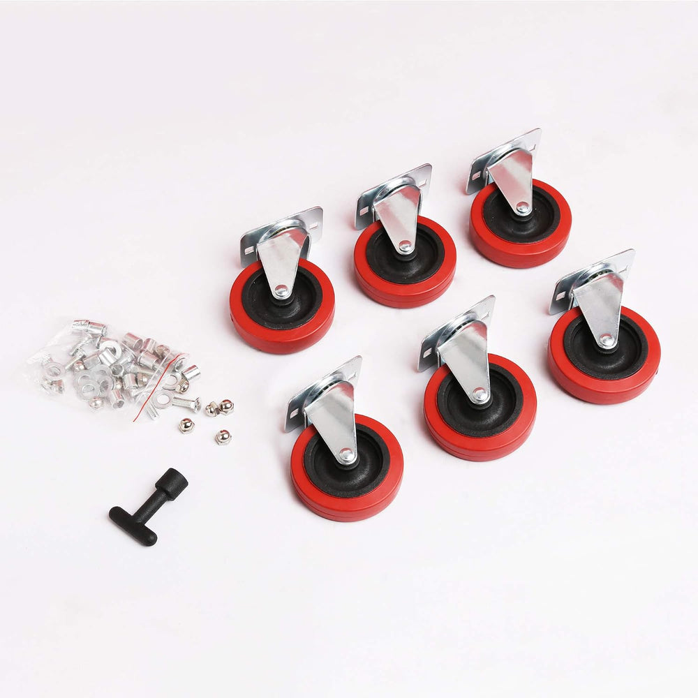 WINTOOLS Low Profile Red 40 Inch Creeper Garage Plastic Rolling Car Repair Me...