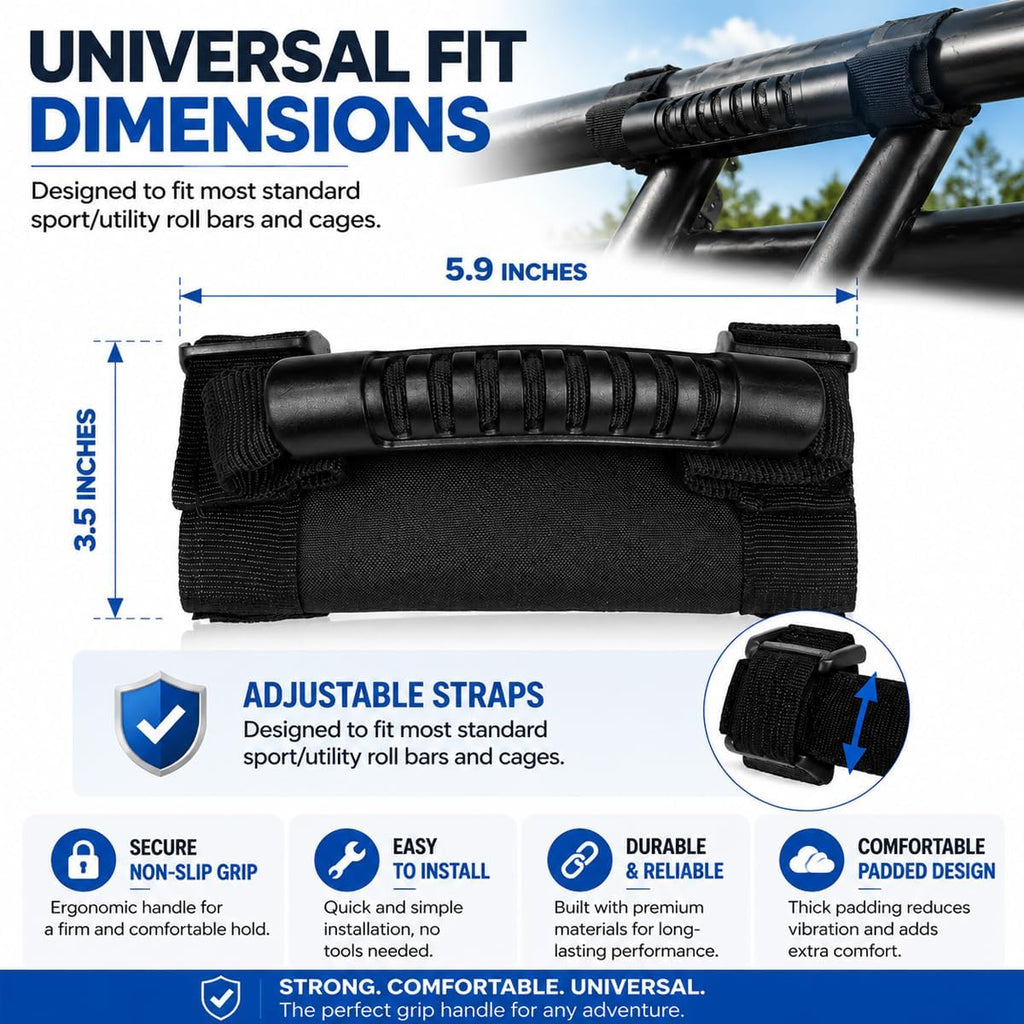 Heavy Duty Roll Bar Grab Handles for CFMOTO UForce 1000 2020–2026, 2 Pack Non-Slip Ergonomic Grip, Adjustable Safety Hand Grips Comfortable Secure Hold