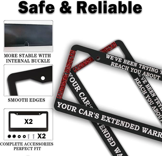 License Plate Frames Black and White License Plate Cover Car’s Extended - Image 4