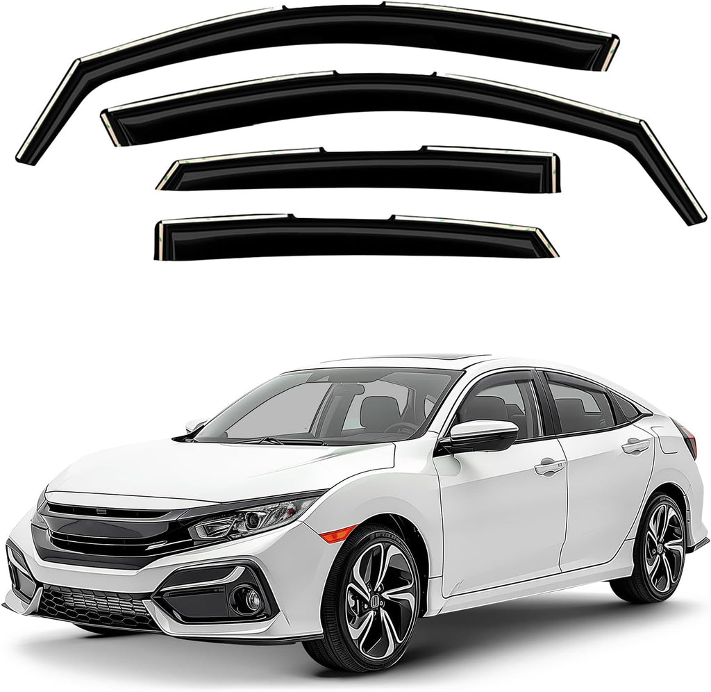 Window Deflectors Smoke Tinted In-Channel Side Window Vent Visor Deflectors