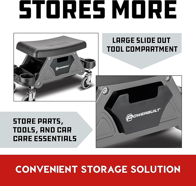 Powerbuilt Heavy-Duty Utility Rolling Seat Upgraded - Image 4