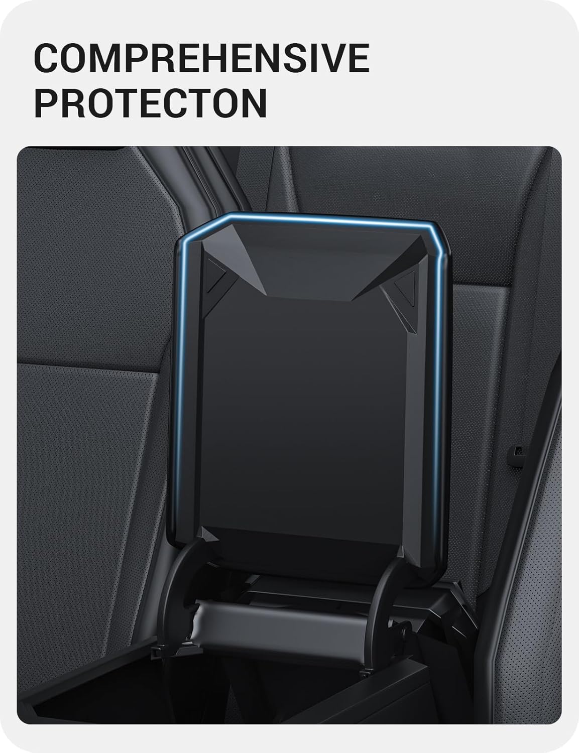BASENOR Armrest Cover for 2026 2025 2024 Tesla Cybertruck Scratch Resistance Center Console Cover Non-Slip Arm Rest Protector [Proprietary Design] Cybertruck Interior Accessories Black