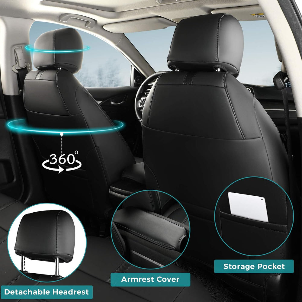 Leather Seat Covers for Honda Civic Sedan LX 2016-2021