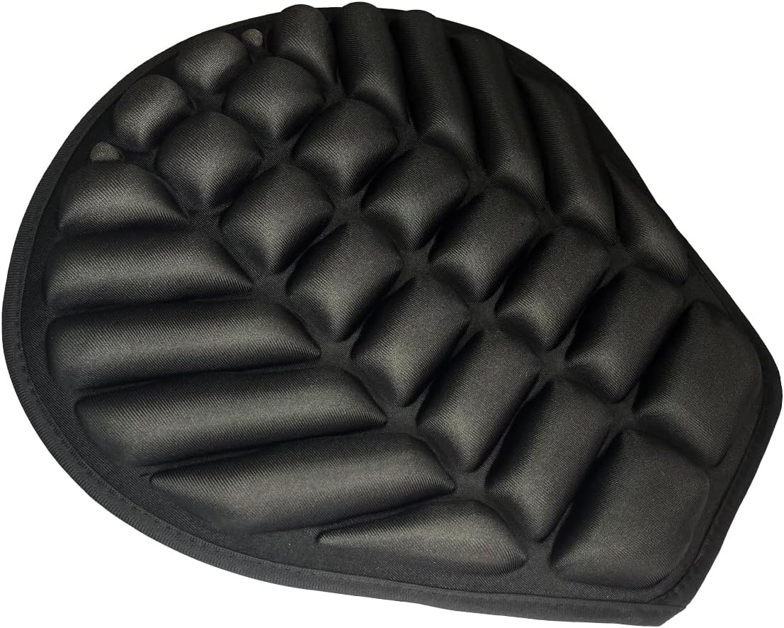 Universal Motorcycle Sunscreen Seat Pad,Black Breathable Decompression Seat Pad,3D Shock Absorption and Butt Protective, Comfortable seat cushion for Long-Distance Riding