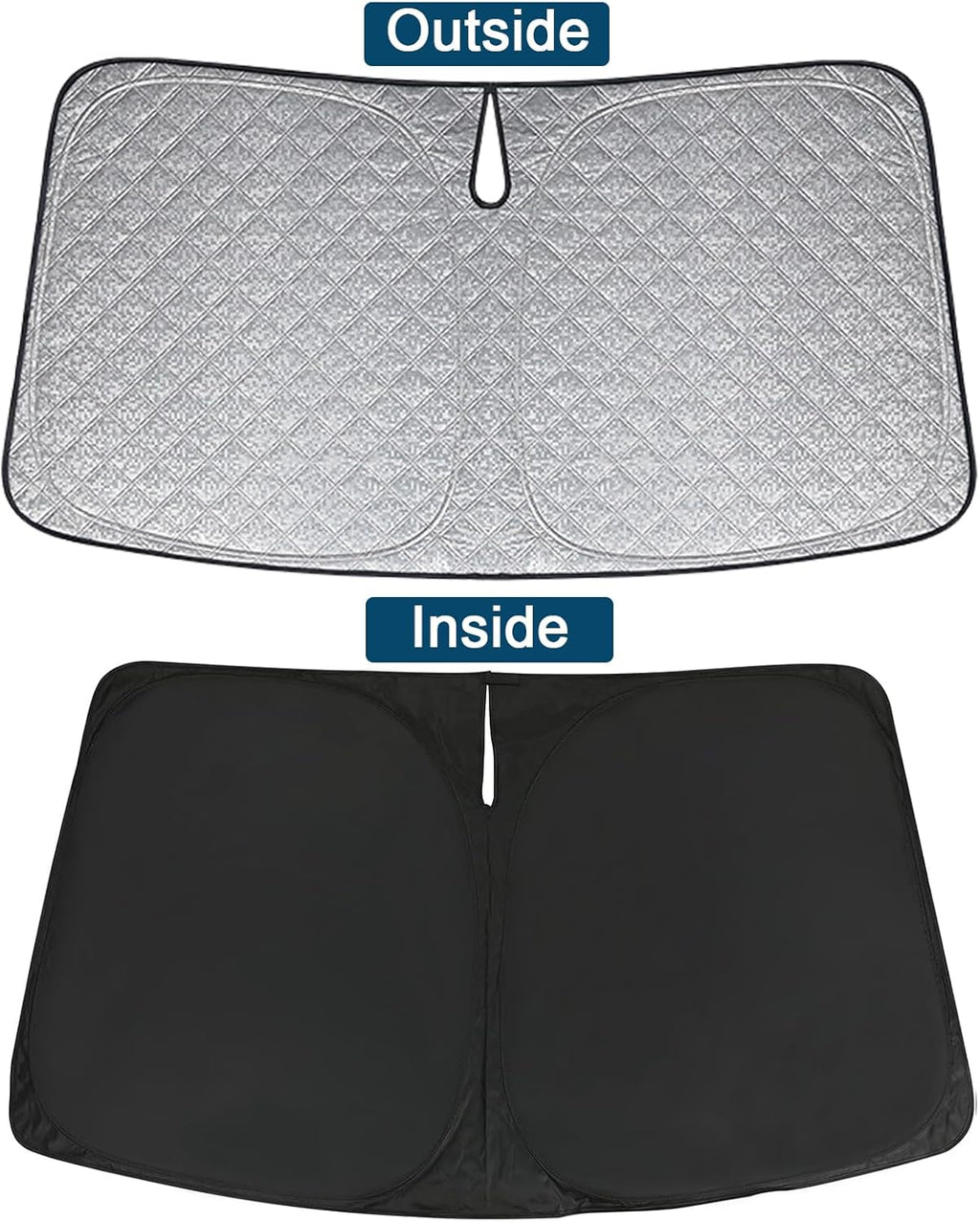 6 Layers Custom Fit Windshield Sun Shade for 2019-2024 GMC Sierra 1500 2500 3500, Foldable Car Sunshade with Storage Bag, Heat Reflective & UV Protection