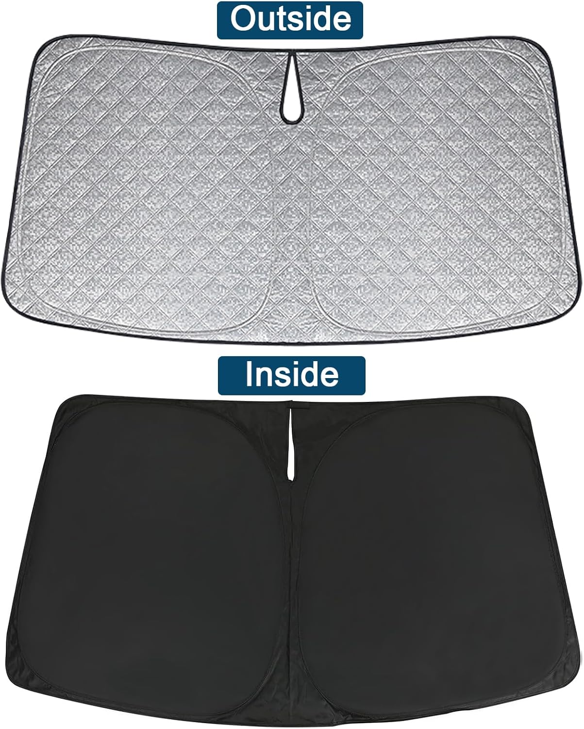6 Layers Custom Fit Windshield Sun Shade for 2019-2024 GMC Sierra 1500 2500 3500, Foldable Car Sunshade with Storage Bag, Heat Reflective & UV Protection