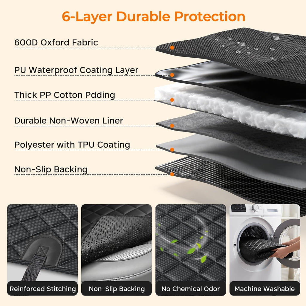 urpower dog car seat cover for back seat, side view