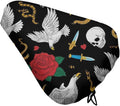 Cool Rock Wild Eagle Red Rose Skull Floral Bike Seat Cover Outdoor Cycling Class And Stationary Bikes Spin Bike, Waterproof Bike Cushion Saddle Protector with Adjustable Drawstring