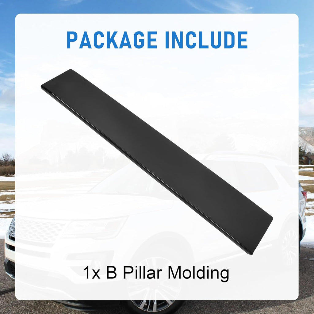 B Pillar Molding Trim 926-449 Front Right Passenger Side Door Applique Replacement for Ford Explorer 2011-2016 BB5Z7820554AB Gloss Black