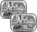 UNI-SHINE 5x7 Chrome led headlight 2pcs 7x6 led headlight Reflector Plug and Play H6054 H5054 Hi/Lo Sealed Beam DOT Approved Compatible with jeep Wrangler YJ Compatible with Cherokee XJ