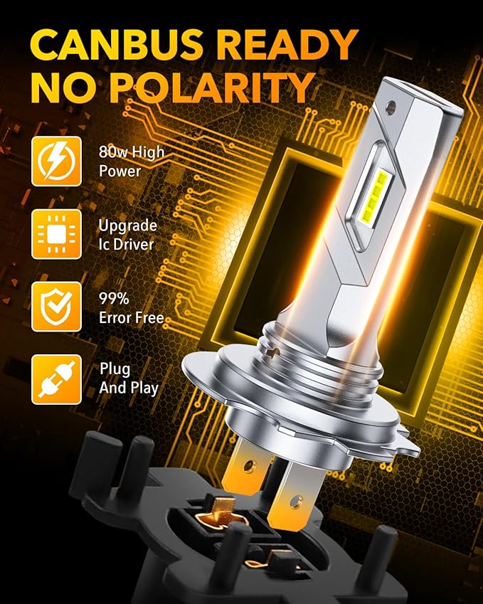OXILAM 2025 Q26 H7 Bulbs Real 1:1 Design, 36000LM Brighter H7 Fog Light Bulbs - Image 5