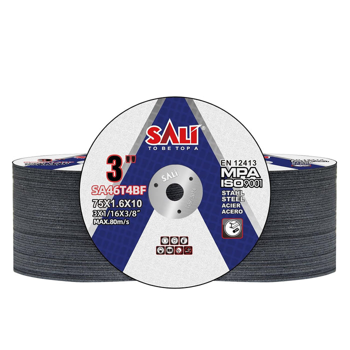 SALI 100 Pack Cut Off Wheels 3 Inch General Purpose Metal Cutting Wheel for 3 in Angle Grinders and Die Grinders- Cutting Disc Aggressive Cutting 3" x 1/16" x 3/8" Operating Up to 20380 RPM and 80