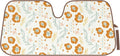 Carbella Orange Floral Car Windshield Sun Shade - Sun Visor Sunshade for Car Windshield - Window Shades for Cars, SUV & Truck - Dash Cover UV Protection for Front Window Shade Accessories - 57" x 27"