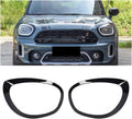 Compatible For 2017-2021 F60 BMW Mini Cooper Countryman Chrome Headlight Trims Cover Rings 51137388117 51137388118 51138739351 51138739352(Black L and R)