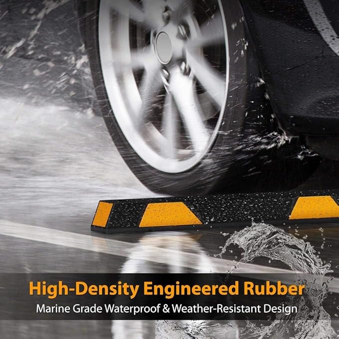 Pyle 72 Inch Heavy Duty Vehicle Rubber Car Parking Wheel Guide Stopper - Image 4