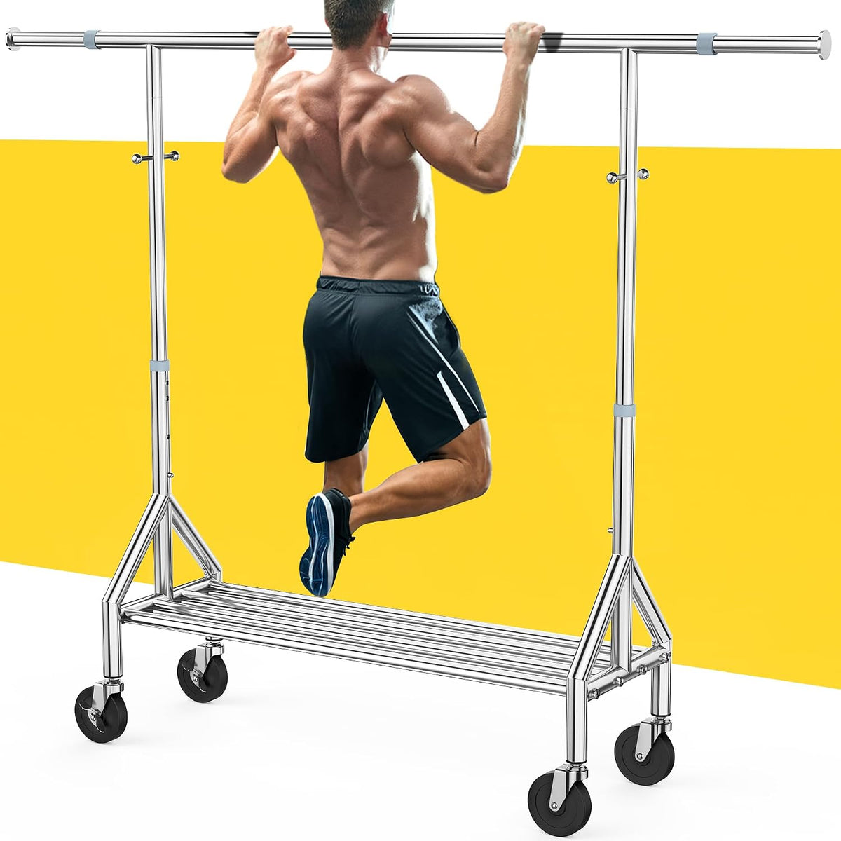 upgraded 100% stainless steel clothing rack load 760lbs, main product view