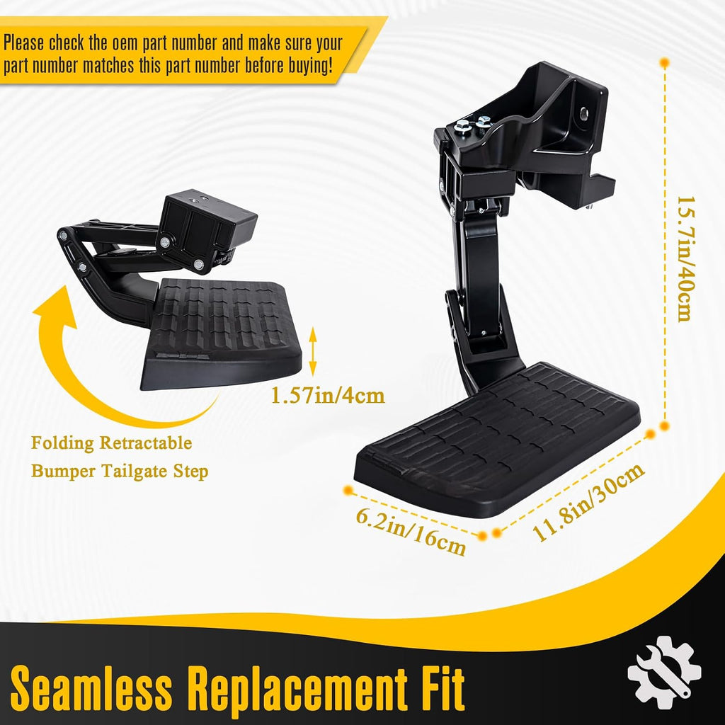 Rear Bed Step Tailgate Bedstep Fit for Toyota Tundra 2022 2023 2024 Retractable Bed Step, Folding Truck Step Replace #PTS30-34000 Rear Bumper Tailgate Step